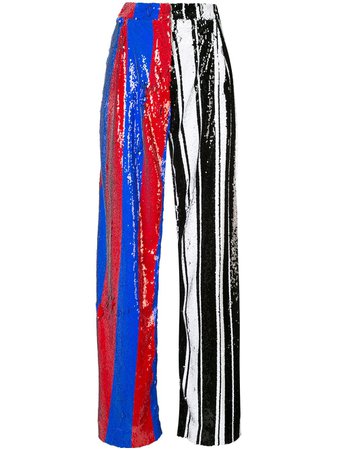 Halpern Striped Sequined Trousers - Farfetch