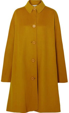 Wool And Cashmere-blend Coat - Yellow