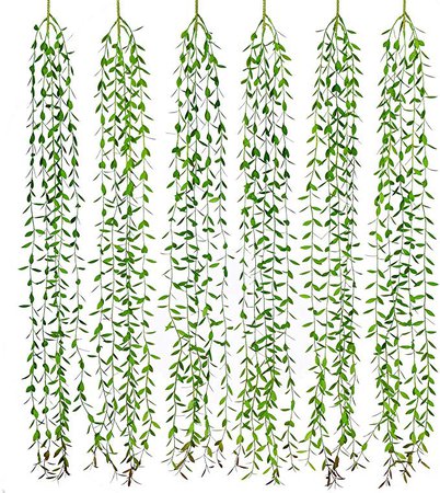 Lvydec 6pcs Artificial Vines Fake Greenery Garland Willow Leaves with Total 30 Stems Hanging for Wedding Party Home Garden Wall Decoration: Amazon.ca: Home & Kitchen