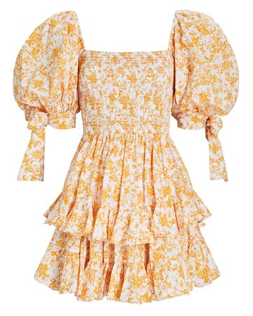 Caroline Constas Finley Puff Sleeve Floral Mini Dress | INTERMIX®