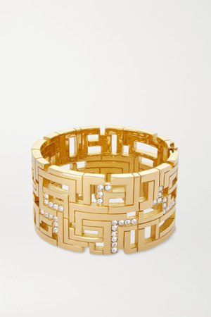 Gold Goldie gold-plated Swarovski crystal cuff | Leda Madera | NET-A-PORTER