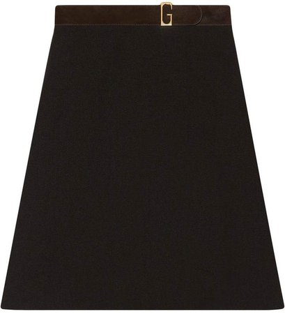 Linen canvas belted skirt