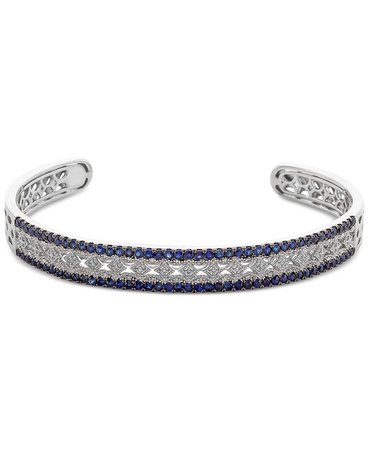Macy's Sterling Silver Sapphire & Diamond Bangle Bracelet