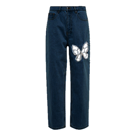 Area - Embellished Cutout High rise Straight Jeans Dark 2 (Dei5 edit)