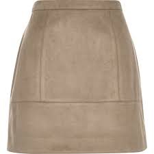 River Island Light Brown Mini Skirt