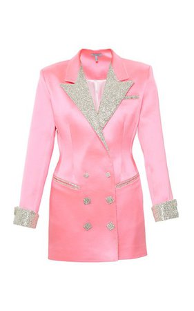 Pink Blazer Dress With Crystal Buttons By Mach & Mach | Moda Operandi