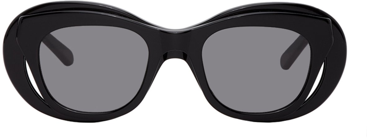 Martine Rose: Black Bug-Eye Hepburn Sunglasses | SSENSE