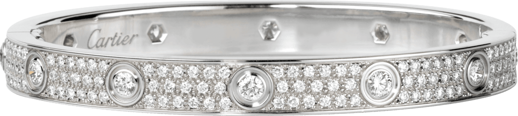 CRN6033602 - LOVE bracelet, diamond-paved - White gold, diamonds - Cartier