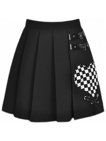 Check Pattern Sweetheart Box Pleat Skirt | Devilinspired
