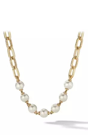 David Yurman Madison® Pearl Chain Necklace in 18K Yellow Gold | Nordstrom