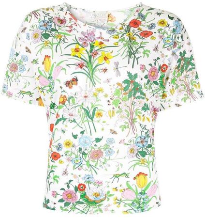 Pre-Owned floral shortsleeved T-shirt