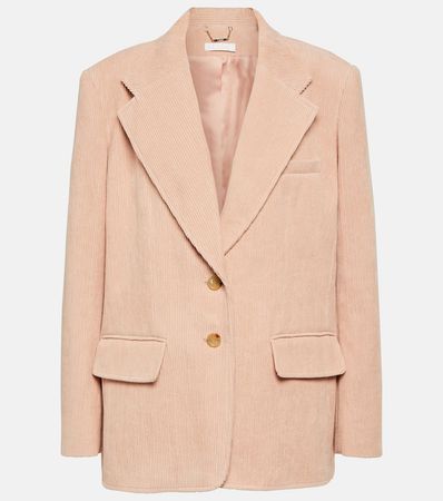 Single Breasted Cotton Corduroy Blazer in Pink - Chloe | Mytheresa