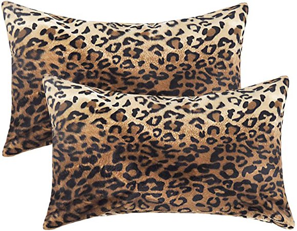 Amazon.com: CARRIE HOME Soft Plush Leopard Print Faux Fur Lumbar Pillow Covers for Home Couch Sofa (Set of 2, 12x20 inch): Home & Kitchen