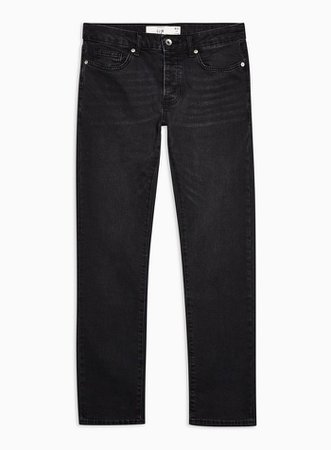 Washed Black Stretch Slim Jeans | Topman