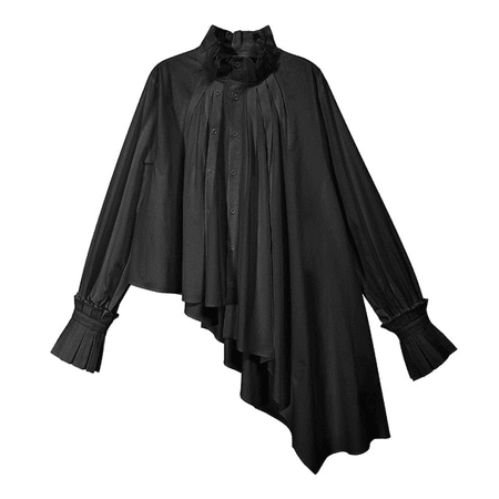black asymmetrical blouse