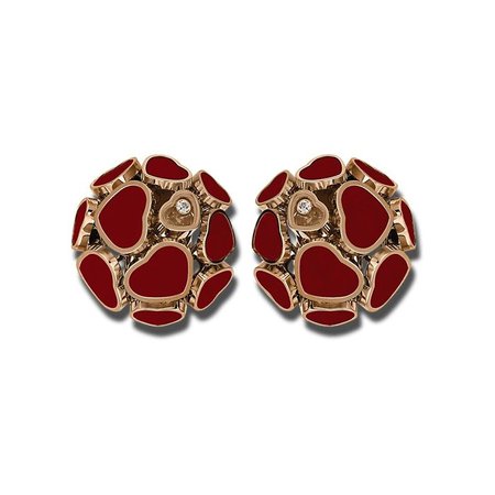 847482-5801 | Buy Chopard Happy Hearts Rose Gold Red Stone Earrings Watches of Mayfair