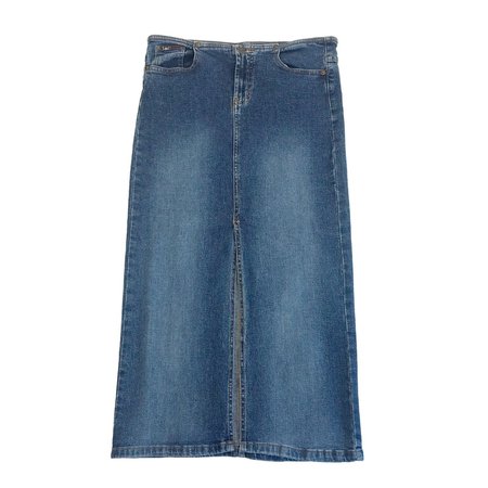 LEI JEANS Women's Blue Denim High Waist Front Slit Midi Skirt Size S | eBay