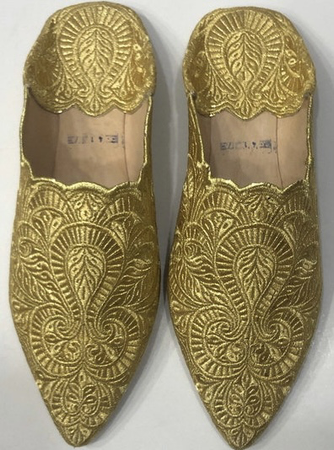 babouche gold slippers