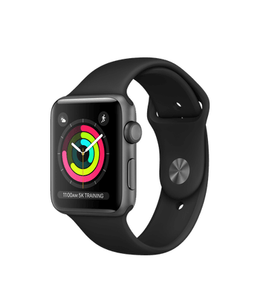 Apple Watch Series 3 GPS, 42mm Space Gray Aluminum Case with Black Sport Band - Apple