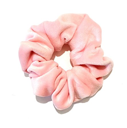 pastel pink velour scrunchie