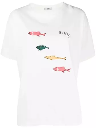 BODE logo-print Cotton T-shirt - Farfetch
