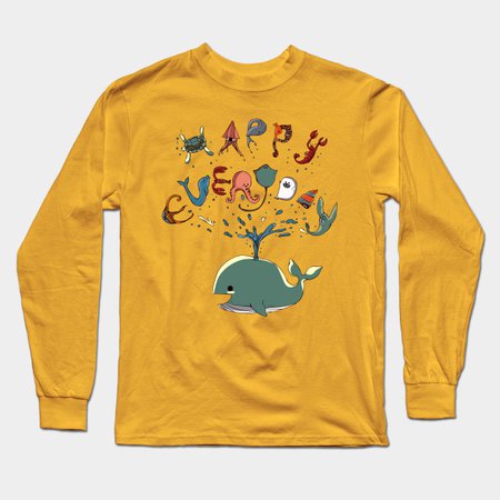 Happy Everyday - Whale - Long Sleeve T-Shirt | TeePublic