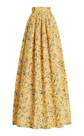 Belted Full Taffeta Maxi Skirt By Carolina Herrera | Moda Operandi