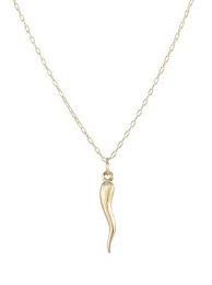 gold italian horn necklace - Google Search