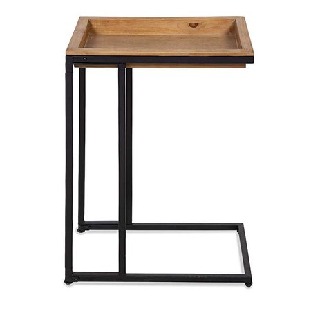 Amazon.com: Kate and Laurel Lockridge Industrial Modern Farmhouse Wood and Metal Sofa Foldable Side C-Table, Light Rustic Brown and Black: Kitchen & Dining
