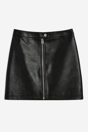 Leather Look Mini Skirt - Topshop USA