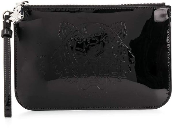 embossed tiger clutch