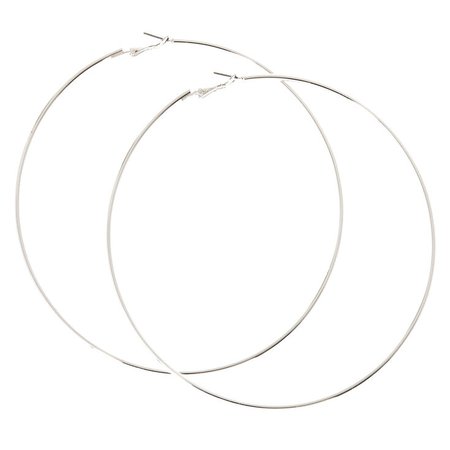 Silver 120MM Skinny Hoop Earrings | Claire's US