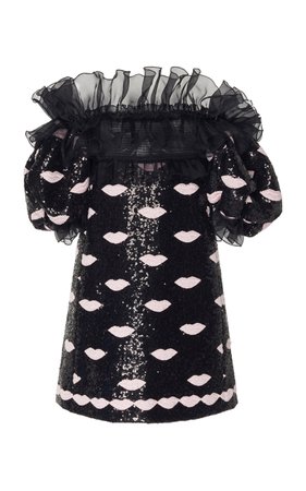 Off-The-Shoulder Sequined Mini Dress by Giambattista Valli | Moda Operandi