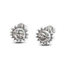 sun and moon silver earrings - Google Search