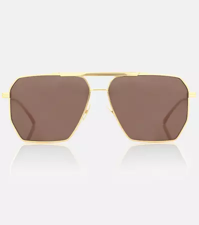 Aviator Sunglasses in Gold - Bottega Veneta | Mytheresa