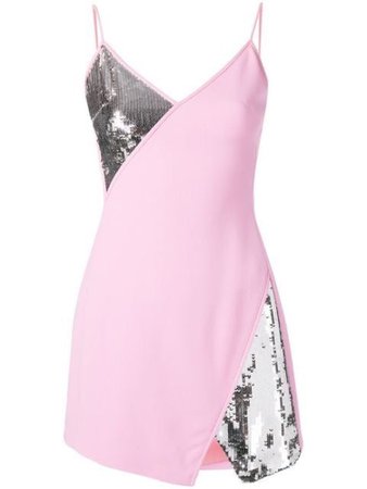 pink and silver sequence dress