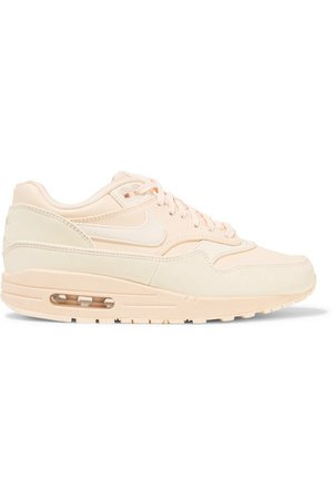 Nike | Air Max 1 reflective logo-print leather and canvas sneakers | NET-A-PORTER.COM