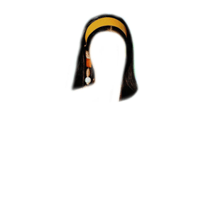 Short Dark Brown Hair BLACK PNG headband