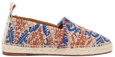 Frayed Tapestry Espadrilles - Womens - Blue Multi