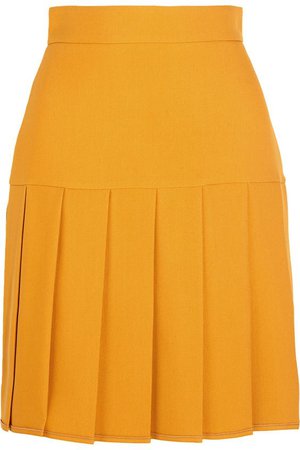 Gucci | Pleated silk and wool-blend crepe mini skirt | NET-A-PORTER.COM