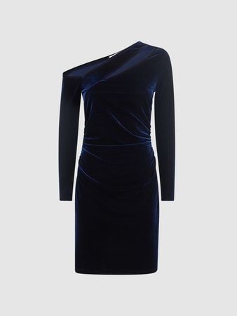 Reiss Camilla Velvet Off-The-Shoulder Mini Dress | REISS USA