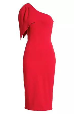Dress the Population Tiffany One-Shoulder Midi Dress | Nordstrom
