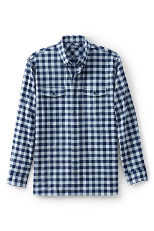 Men's Traditional Fit Comfort First All Season Flannel Shirt from Lands' End