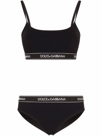 Shop Dolce & Gabbana branded-band bikini set with Express Delivery - FARFETCH