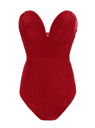 red corset bodysuit