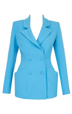Clothing : Jackets : 'Lara' Blue Double Breasted Tailored Blazer