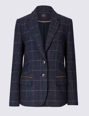 Checked Single Breasted Blazer | M&S Collection | M&S