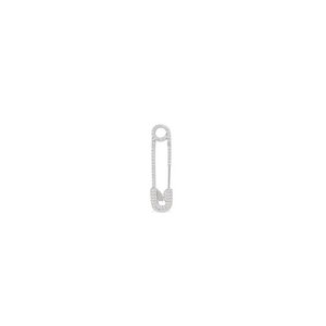 APM Monaco Sterling Silver CZ Safety Pin Earring | King Jewelers