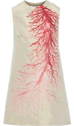 Silk-blend Jacquard Mini Dress