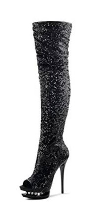Sparkly Black Boots